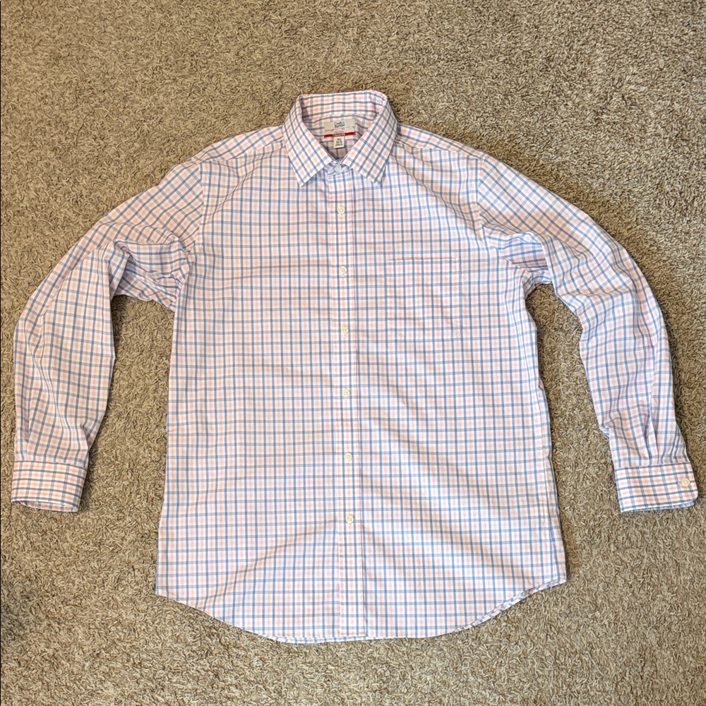 Croft & Barrow Men's Plaid Shirt - Pink and Blue